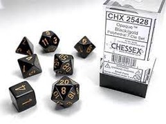 Opaque Black/Gold Polyhedral 7-Die Set